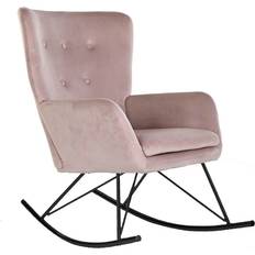 Black Rocking Chairs Home ESPRIT Polyester Pink Rocking Chair 70cm