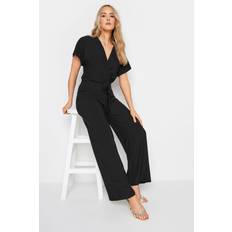 Clothing LTS Tall V-Neck Wrap Jumpsuit Black