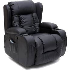 Black leather recliner chair More4Homes Caesar Black Armchair 106cm