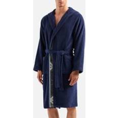 Blue - Men Robes Emporio Armani Bodywear Cotton-Flannel Bath Robe Blue