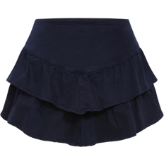 City Chic Amina Frill High Waist Mini Short Plus Size - Navy