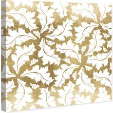 East Urban Home Golden Leaf Fall Gold/White Framed Art 61x61cm