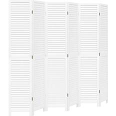 vidaXL Solid Wood Paulownia White Room Divider 215x200cm