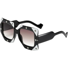 Blowuponline5 Diamond Vintage Oversized Sunglasses Black/White