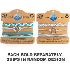 LatestBuy Handmade Stacker Bracelet Set of 3 Save Our Oceans