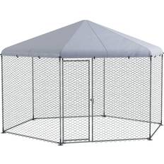 Pawhut Walk in Chicken Run with Cover for 10-15 Chickens