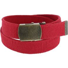 CTM Cotton Web 1.5 Adjustable Military Buckle Belt, Red