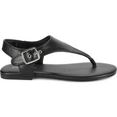 Calvin Klein Women Sandals Calvin Klein Women's Moraca Buckle T Strap Flat Sandals Black