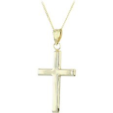 T H Baker Plain Cross Pendant Necklace - Gold