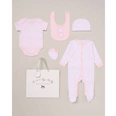 Rock A Bye Baby Floral Bear Print 5-Piece Hanging Gift Set Pink 3-6