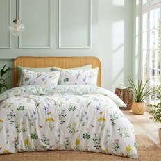 RHS Botanical Cottage Garden 200 Thread Count Duvet Cover White