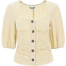 Women - XXL Blouses Ganni Gathered Blouse - Pale Khaki