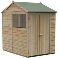 Forest Garden Brown Outbuildings Forest Garden Beckwood 5×7 Reverse Apex Shed – 2 Windows – Double Door (Building Area )