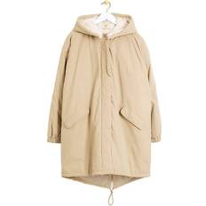 River Island Faux Fur Lining Parka Coat - Cream