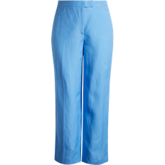 Anne Klein Wide Leg Linen Blend Pants Plus - Shore Blue