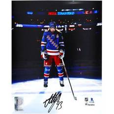 Fanatics Authentic Mika Zibanejad New York Rangers Autographed 8"x10" Blue Jersey Pregame Photograph