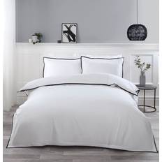 Divante Alston King Oxford Trim Duvet Cover White