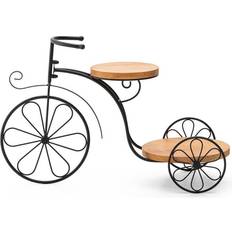 GlitzHome L Metal Tricycle Planter Stand