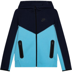 Nike Hoodies Children's Clothing Nike Older Kid's Sportswear Tech Fleece Full Zip Hoodie - Midnight Navy/Aquarius Blue/Black/Black (FD3285-410)