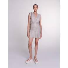 Clothing Maje Womens OR Runnygo Metallic Woven Mini Dress