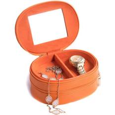 Orange Jewellery Bey-Berk Lizard Leather 2-Level Jewelry Case