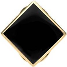 Gold Rings C. W. Sellors 9ct Gold Whitby Jet Rhombus Ring Gold