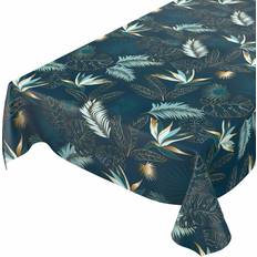 Anro Leaf Tablecloth Blue (220x140cm)