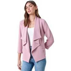 Clothing Roman Textured Stretch Waterfall Front Jacket Rose