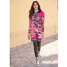 Heine Printed Hodded Dress Pink Multi