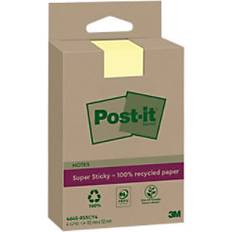 Post-it Super Sticky 100% Recycling Notes, Gelb, Liniert