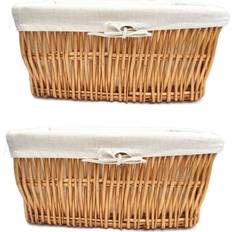 Topfurnishing of 2 Wider Large Big Deep Lined Kitchen Wicker Xmas Basket 2pcs