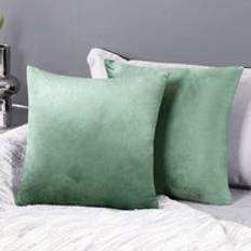 Deconovo Super Soft Crushed Velvet Cushion Cover Green