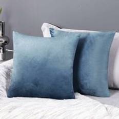 Deconovo Super Soft Crushed Velvet Cushion Cover Blue (50x50cm)