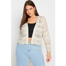 White Cardigans Yours Pure Cotton Cropped Pointelle Cardigan Ivory