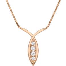 Bloch Fish Necklace - Rose Gold/Diamonds