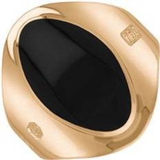 Rose Gold Rings C. W. Sellors 18ct Rose Gold Whitby Jet King's Coronation Hallmark Oval Ring