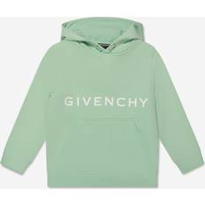 Givenchy Kids Logo cotton-blend jersey hoodie green Y