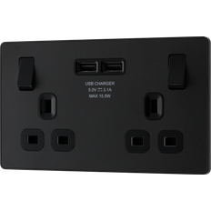 Black Electrical Outlets & Switches BG Electrical PCDMB22U3B-01