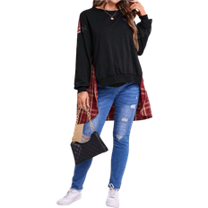 Shein Umstandsmode Sweatshirt mit Plaid Muster, Drop Shoulder 2 in 1