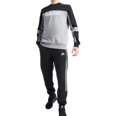 Adidas Junior Colour Block Crew Fleece Tracksuit - Black