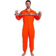 Spooktacular Creations Prisoner Jumpsuit Orange Prison Escaped Inmate Jailbird Coverall Costume