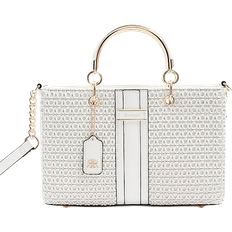 River Island Weave Tote Bag - White Panelled