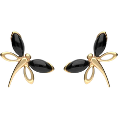 C W Sellors Butterfly Stud Earrings - Gold/Black