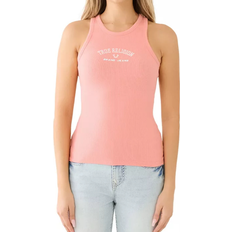 True Religion Crystal Logo Goddess Tank - Burnt Coral