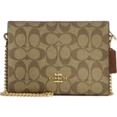 Coach Slim Crossbody In Signature Canvas - Gold/Khaki Saddle