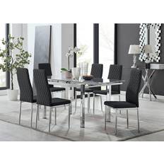 Furniturebox Enna White Dining Set 70x170cm 7pcs