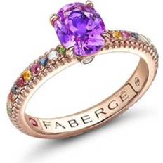 Amethyst Rings Faberge Colours of Love 18ct Rose Gold Sapphire Multi Gemstone Fluted Ring