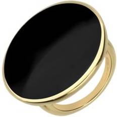 Gold Rings C. W. Sellors 18ct Gold Whitby Jet Round Ring Gold