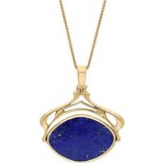 C. W. Sellors Marquise Swivel Fob Necklace - Gold/Blue/Black