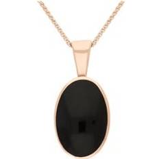 Rose Gold Necklaces C. W. Sellors 9ct Rose Gold Whitby Jet Oval Necklace Rose Gold